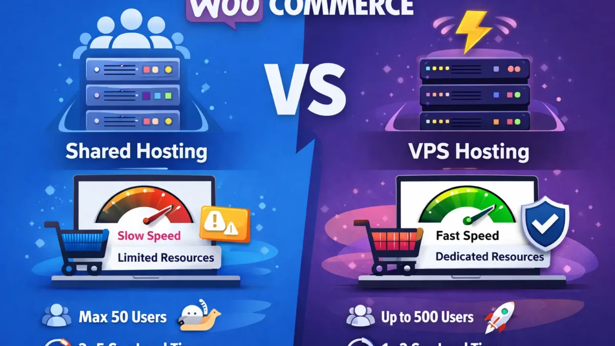 WooCommerce استضافة مشتركة أم VPS مقارنة أداء - مرام هوست